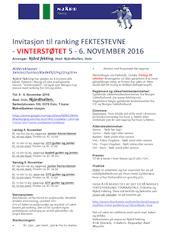 Vinterstøtet - Njård Fektings eget fektestevne, nærmer seg!